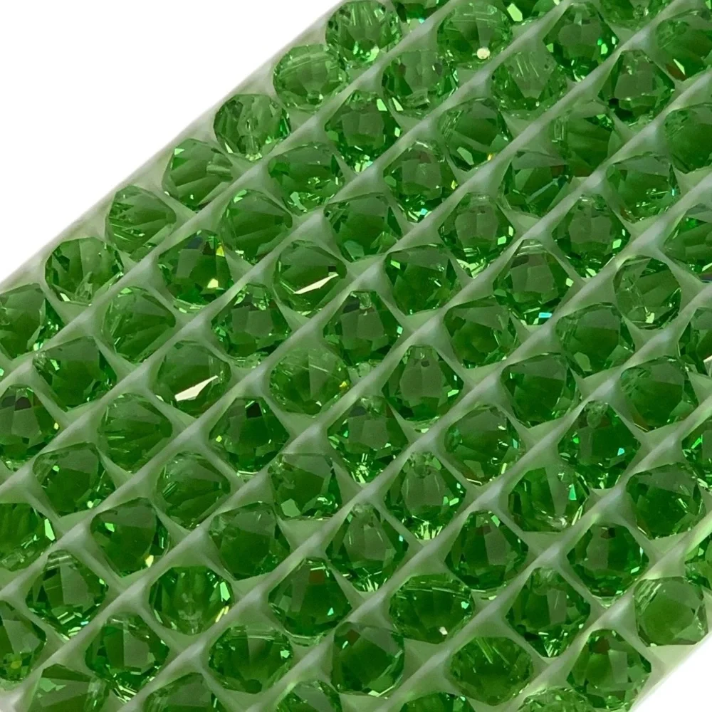 Swarovski Lot/24 8mm Peridot Bicone Faceted Loose Crystals - Made in Austria